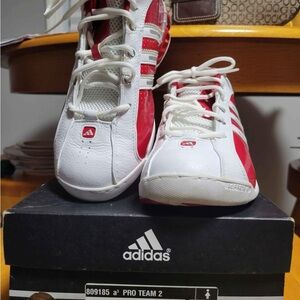 Adidas Women’s White and Red Pro Team 2 Sneakers